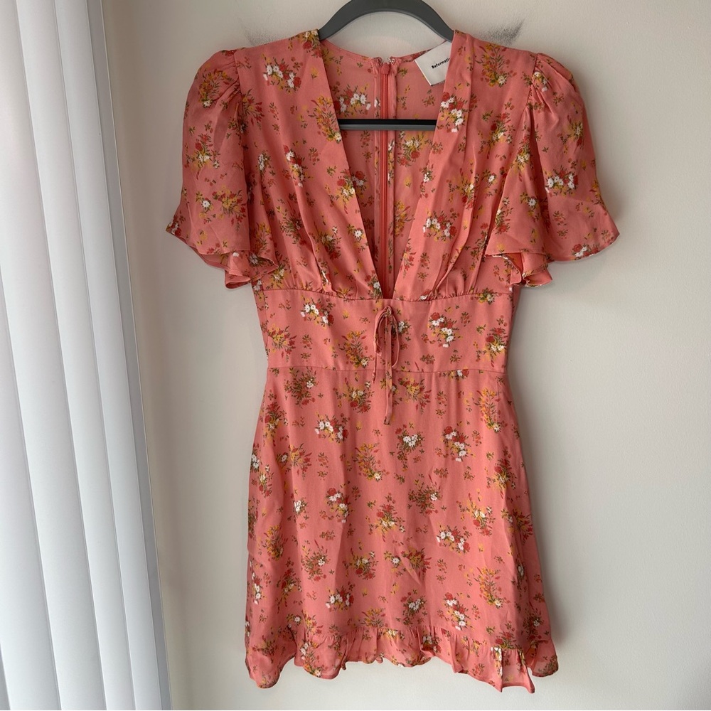 Reformation Mya Mini Dress Pink Floral Size 2 - Picture 3 of 11